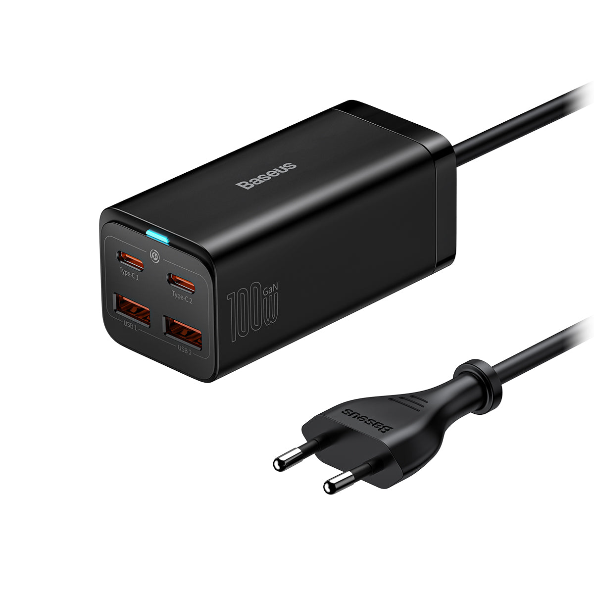 Baseus GaN3 Pro Ładowarka Biurkowa 4-portowa 100W – czarna