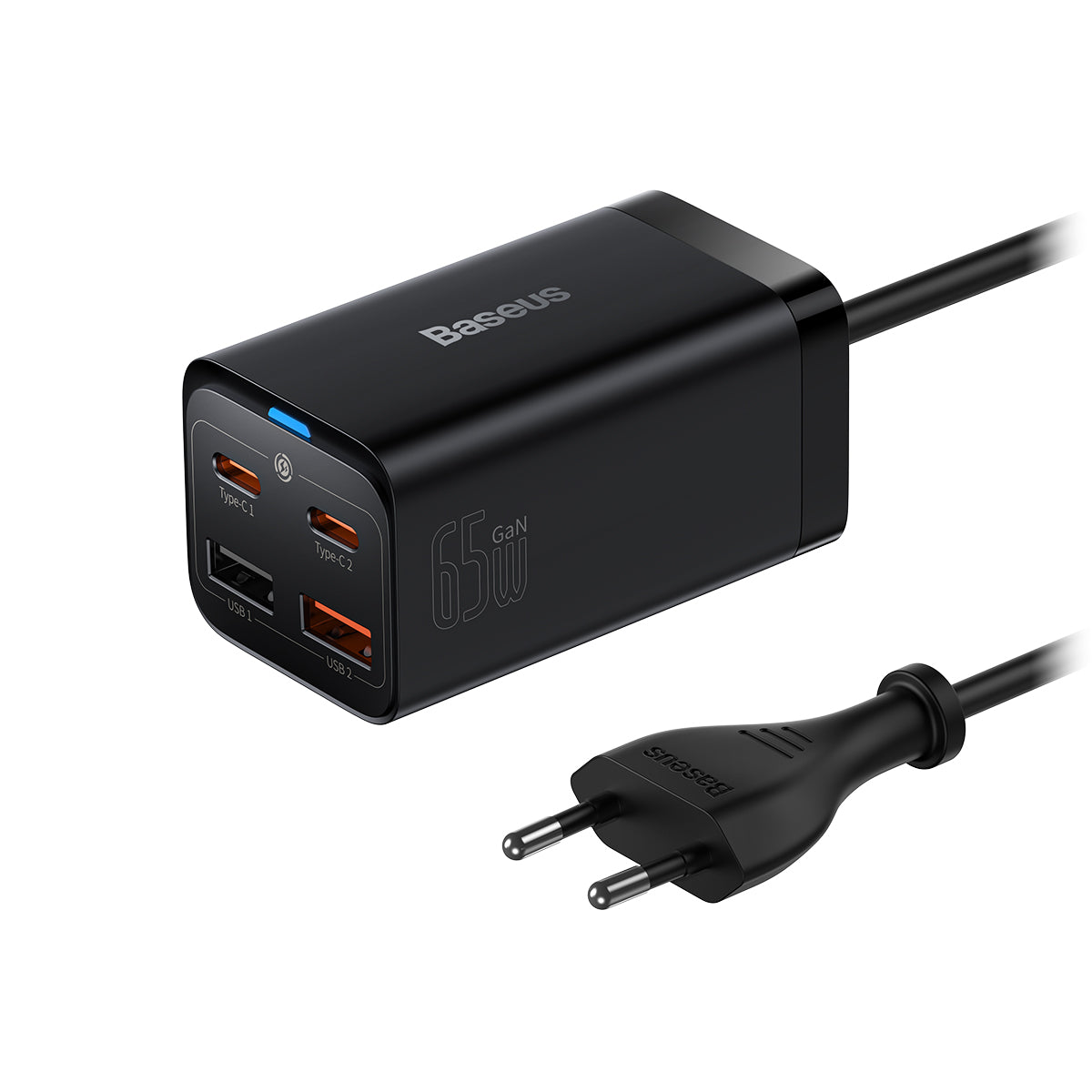 Baseus GaN3 Pro Ładowarka biurkowa 4-portowa 65W - czarna