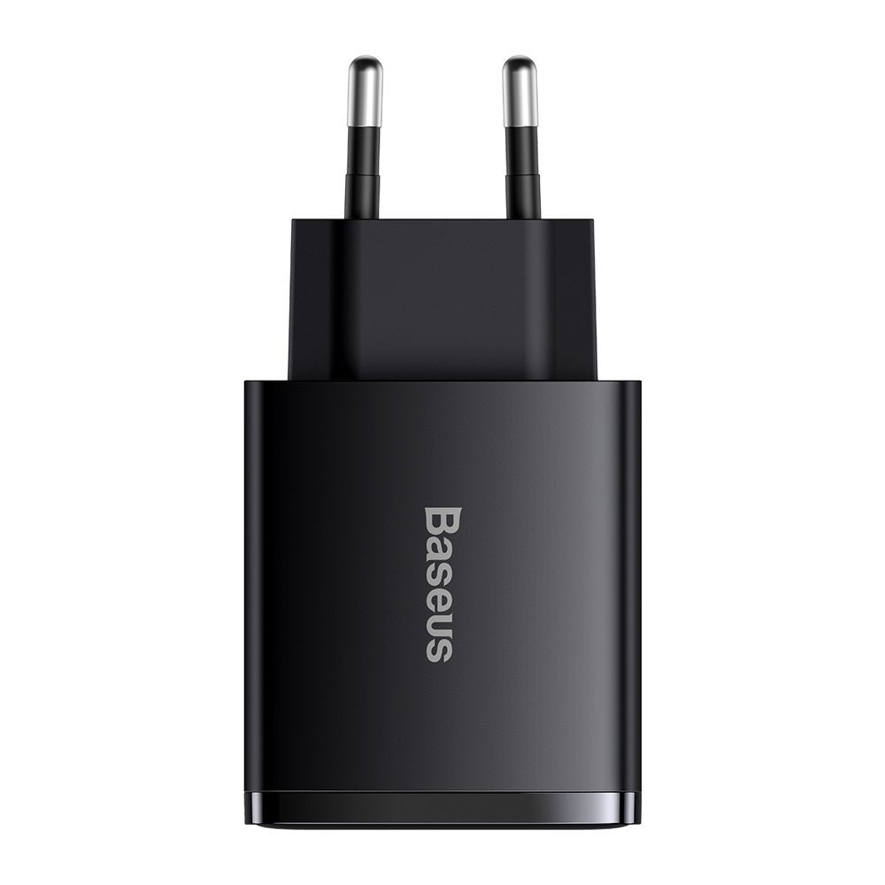 Baseus Compact Szybka ładowarka sieciowa 3-portowa 30W (USB-C + 2x USB-A)