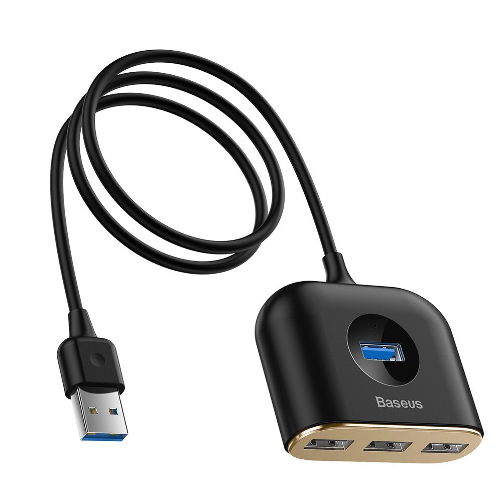 HUB Baseus Square USB-A do 1x USB-A 3.2 Gen 1 / 3x USB 2.0 z kablem 1m