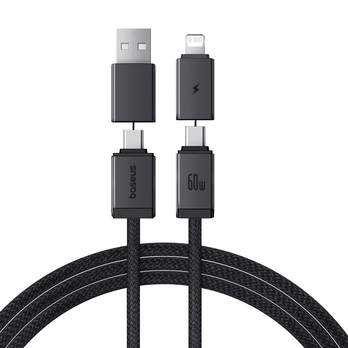 Baseus Versatile 60W Kabel USB-C – USB-C z adapterami USB-A i Lightning 1 m