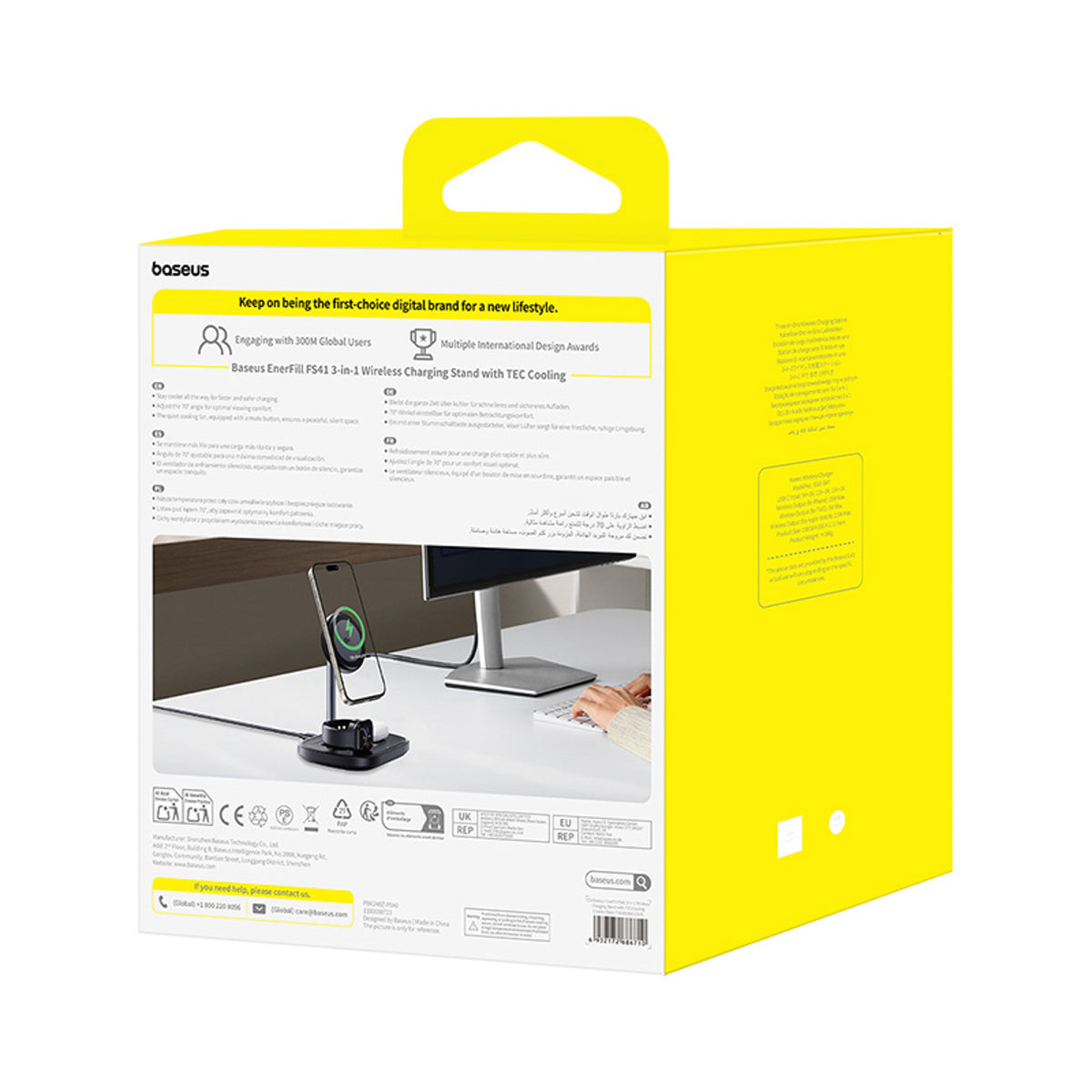 Baseus EnerFill FS41 Stacja ładująca indukcyjna 3w1 z chłodzeniem 45W