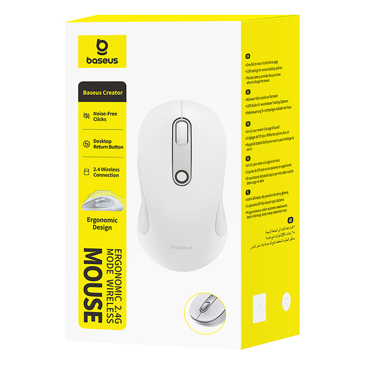 Baseus F02 Mysz bezprzewodowa ergonomiczna USB 2.4GHz