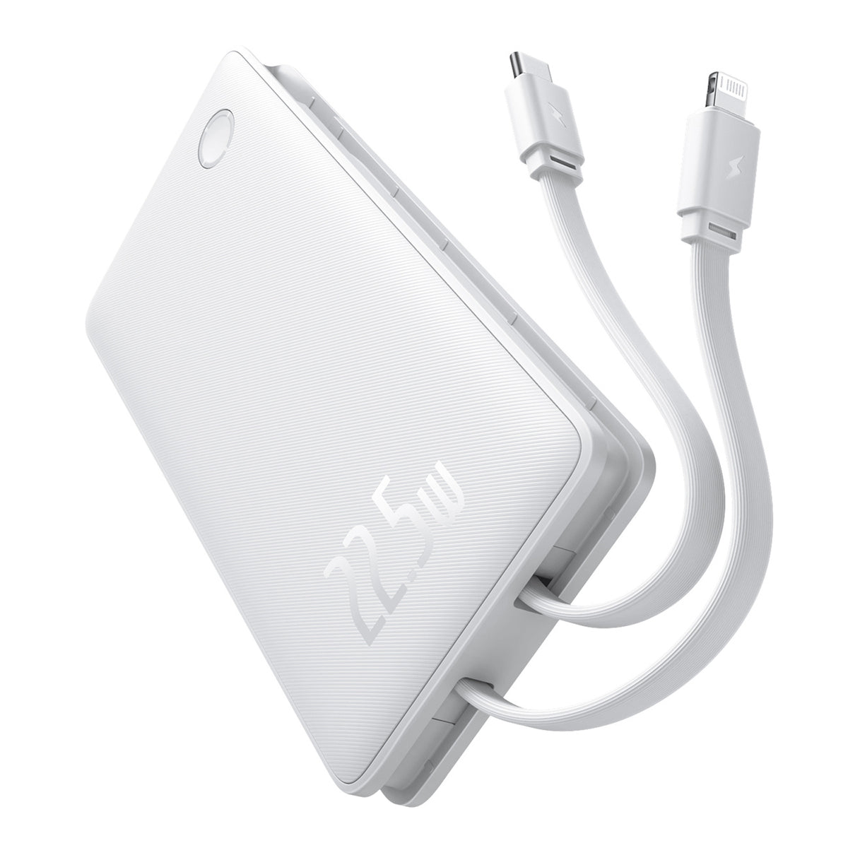 Powerbank Baseus Airpow Lite 10000mAh 22,5W z wbudowanymi kablami USB-C i Lightning