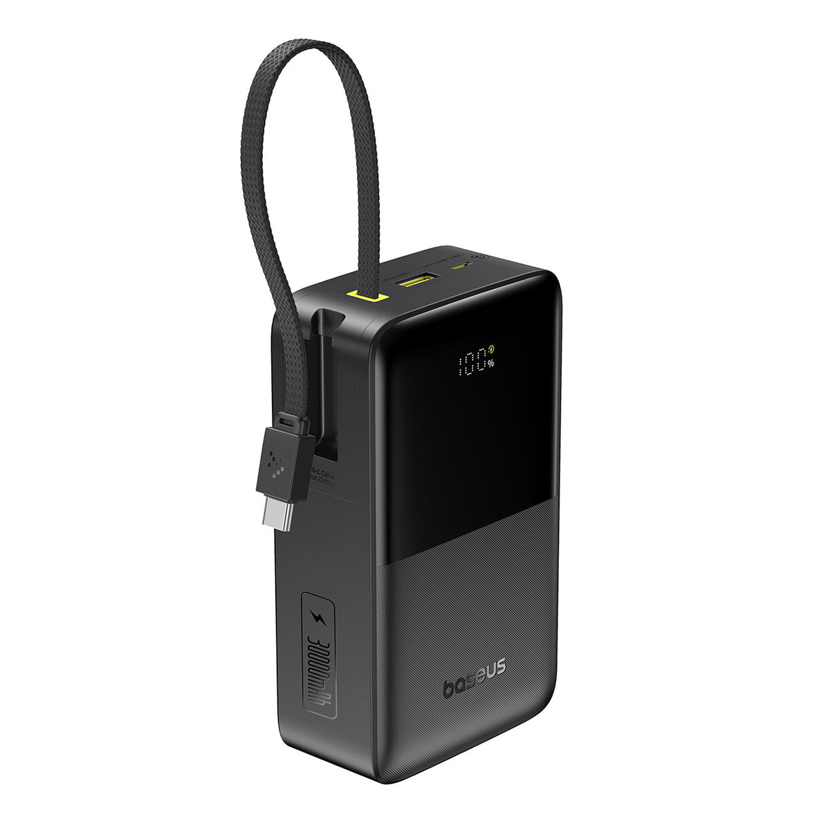 Baseus EnerFill FC51 Bipow 2 Pro Powerbank 30000mAh 22.5W z wyświetlaczem cyfrowym z wbudowanym kablem USB-C