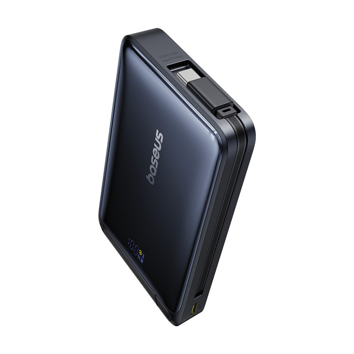 Powerbank Baseus Nomos 10000mAh 30W Qi2 z podstawką kompatybilny z MagSafe z wbudowanym kablem USB-C