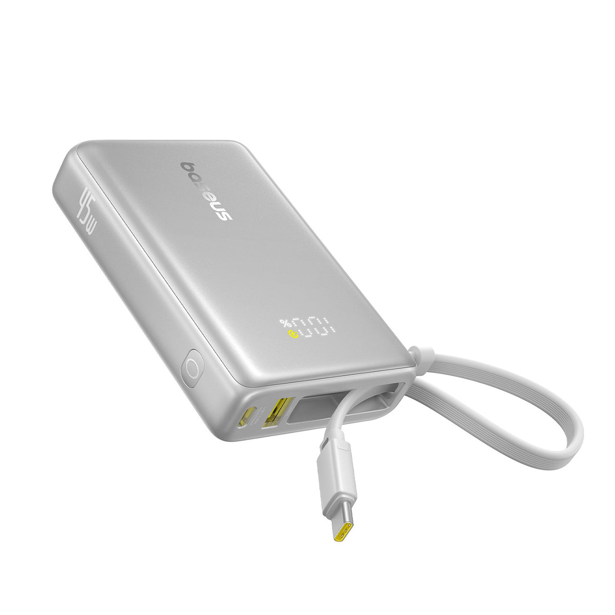 Baseus PicoGo Powerbank 10000mAh 45W z wyświetlaczem cyfrowym i wbudowanym kablem USB-C