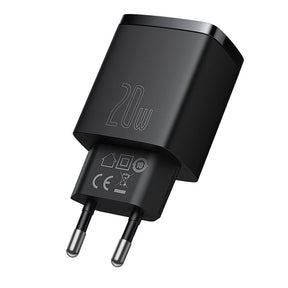 Szybka ładowarka sieciowa USB-A / USB-C Baseus Compact CCXJ-B02 20W 3A PD QC 3.0