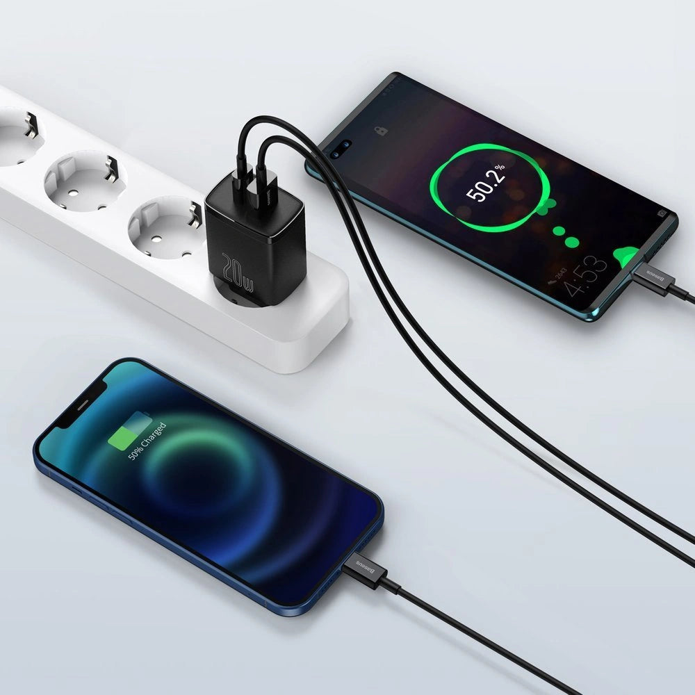 Szybka ładowarka sieciowa USB-A / USB-C Baseus Compact CCXJ-B02 20W 3A PD QC 3.0