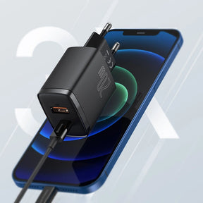 Szybka ładowarka sieciowa USB-A / USB-C Baseus Compact CCXJ-B02 20W 3A PD QC 3.0