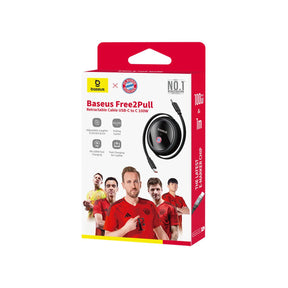 Baesus FC Bayern Free2Pull Mini Retractable USB-C Cable 100W