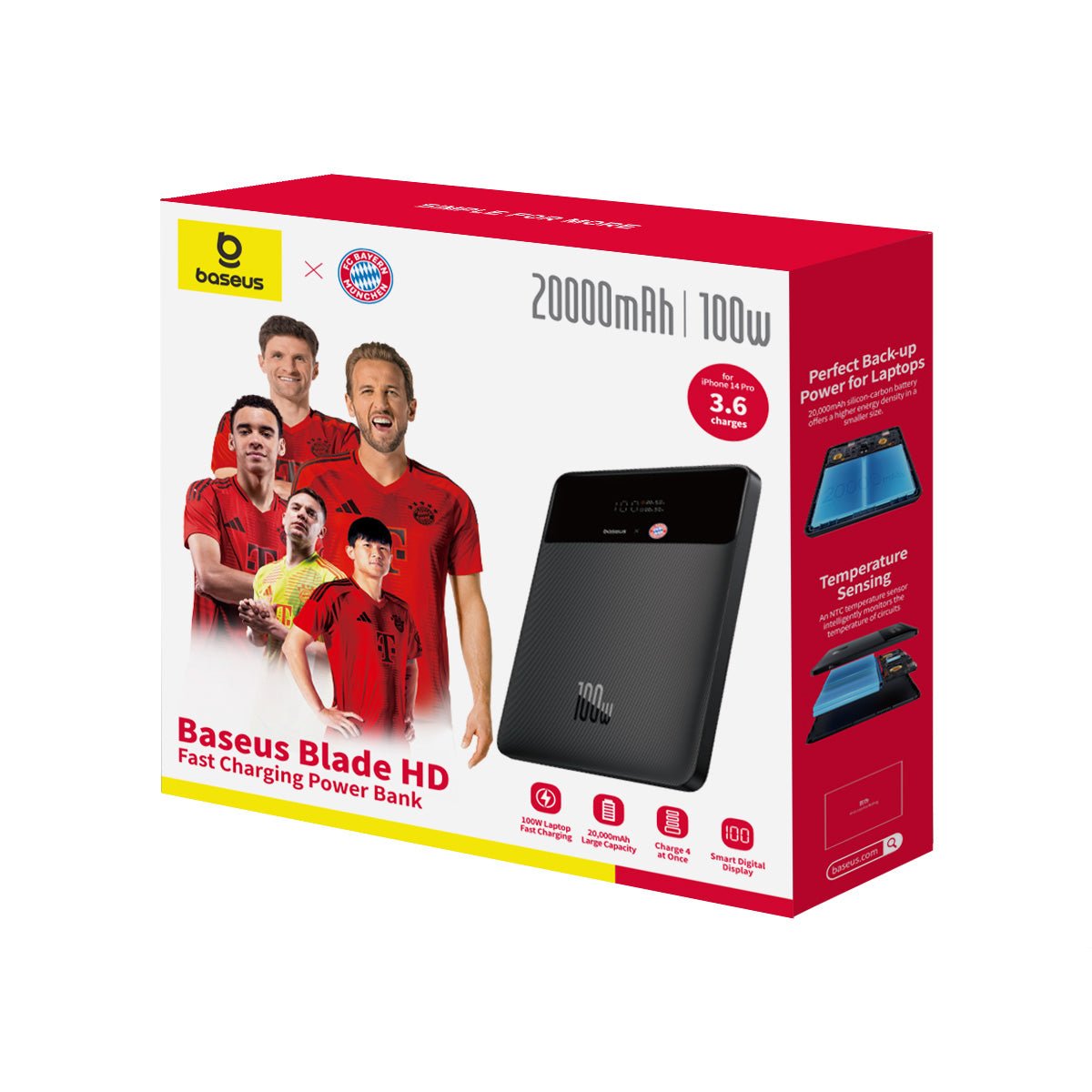 Baesus FC Bayern Blade HD Power Bank 100W 20000mAh