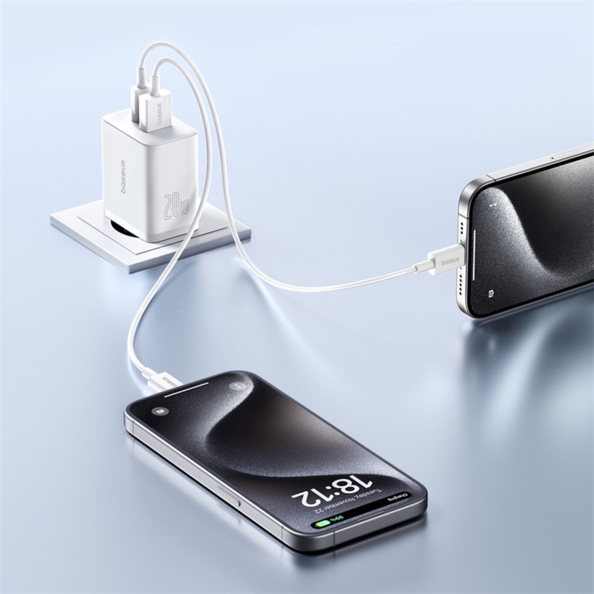 Baseus Cube 2 Ports Fast Charger 20W