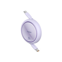 Baseus Free2Pull Mini Rozciągany Kabel USB-C 100W – fioletowy