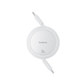 Baseus Free2Pull Mini zwijany kabel USB-C 60W - biały
