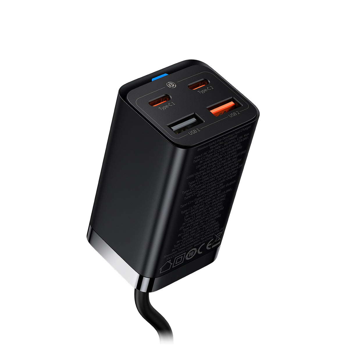 Baseus GaN3 Pro Ładowarka biurkowa 4-portowa 65W