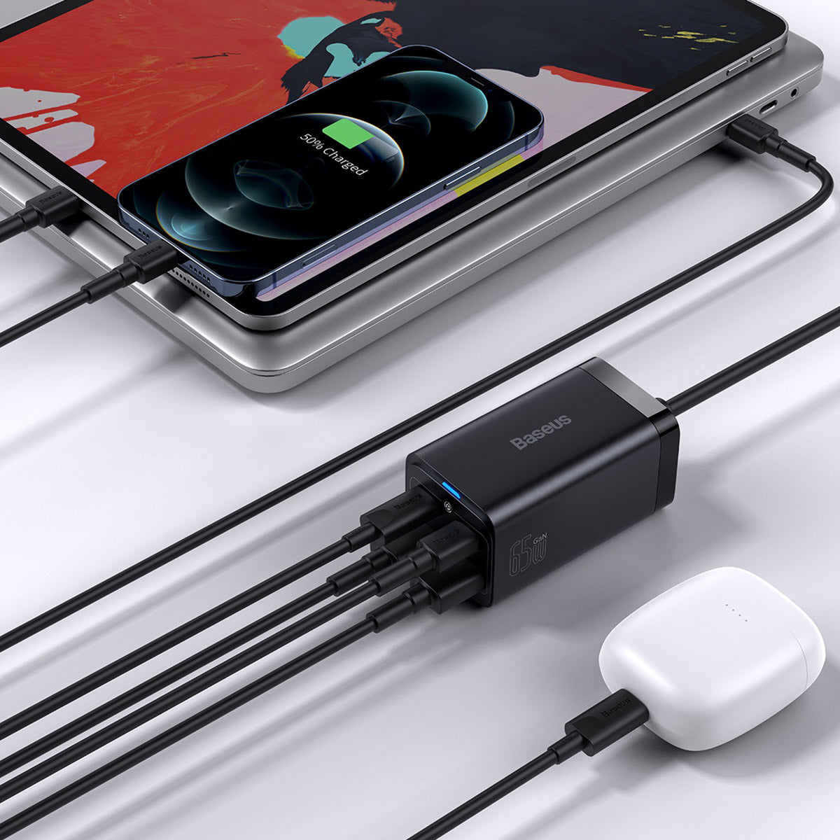 Baseus GaN3 Pro Ładowarka biurkowa 4-portowa 65W