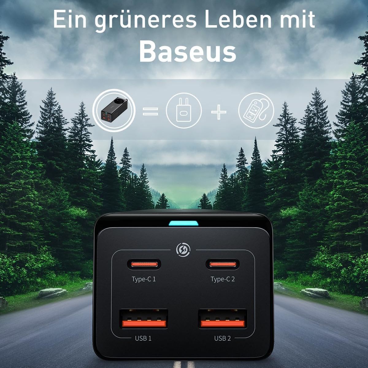 Baseus GaN3 Pro Desktop Powerstrip AC+2U+2C 100W