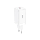 Baseus GaN5 Pro Szybka Ładowarka 3-portowa 65W – biała