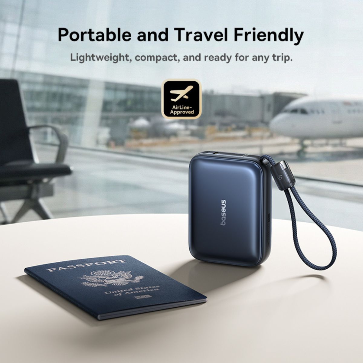 Baseus PicoGo AC22 Ultra Mini Power Bank with Built-in Cable 20000mAh 45W