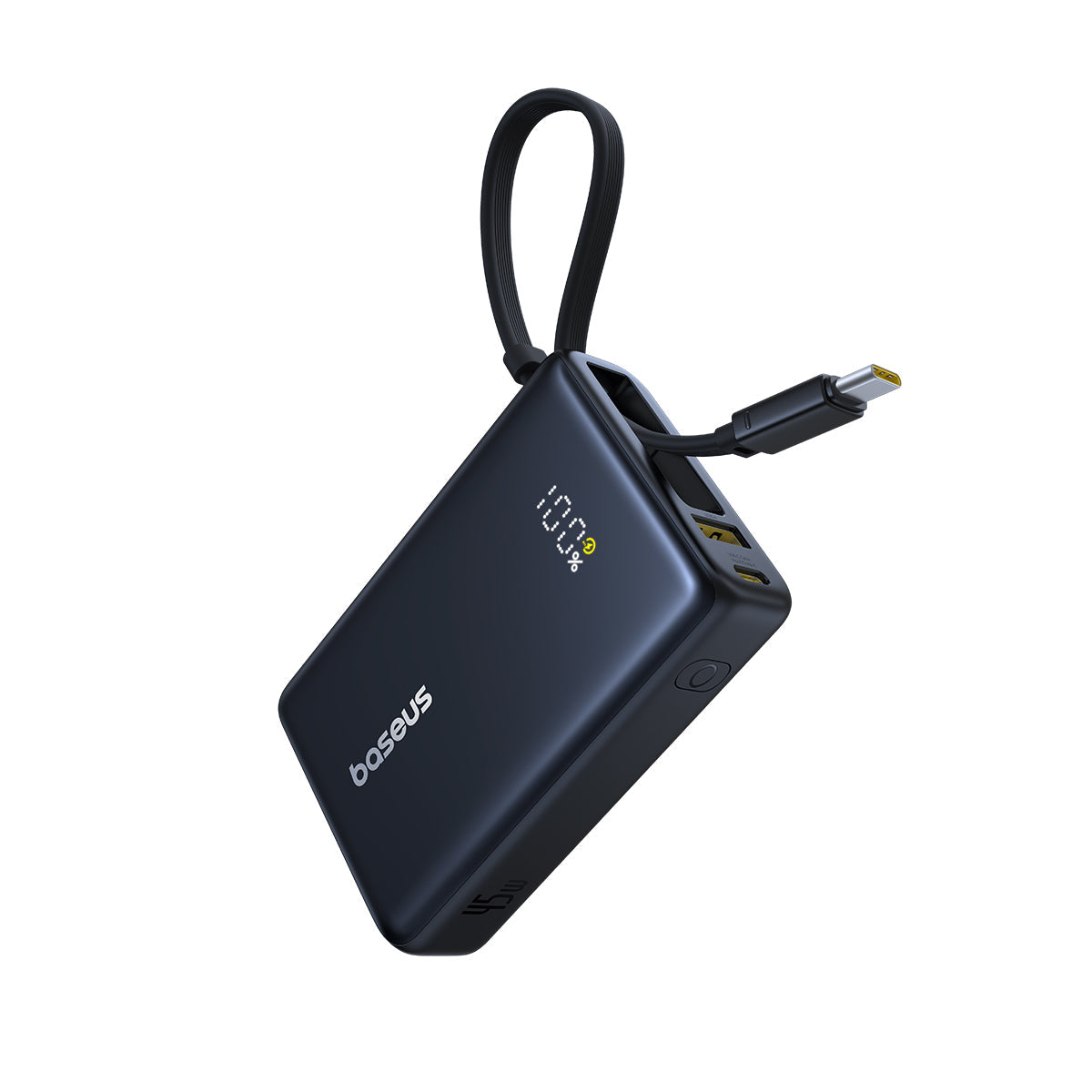Baseus PicoGo Powerbank 45W 10000mAh z wbudowanym kablem czarny