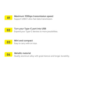 Adapter Baseus Ingenuity Series USB-C do USB-A 10Gb/s
