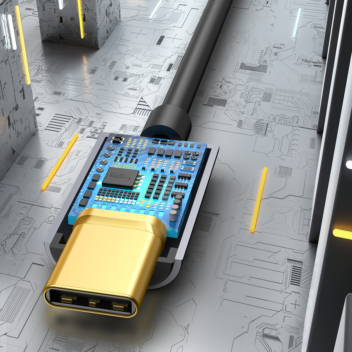 Adapter Baseus L54 do słuchawek USB-C / mini jack 3.5mm DAC 24 bit 48 KHz