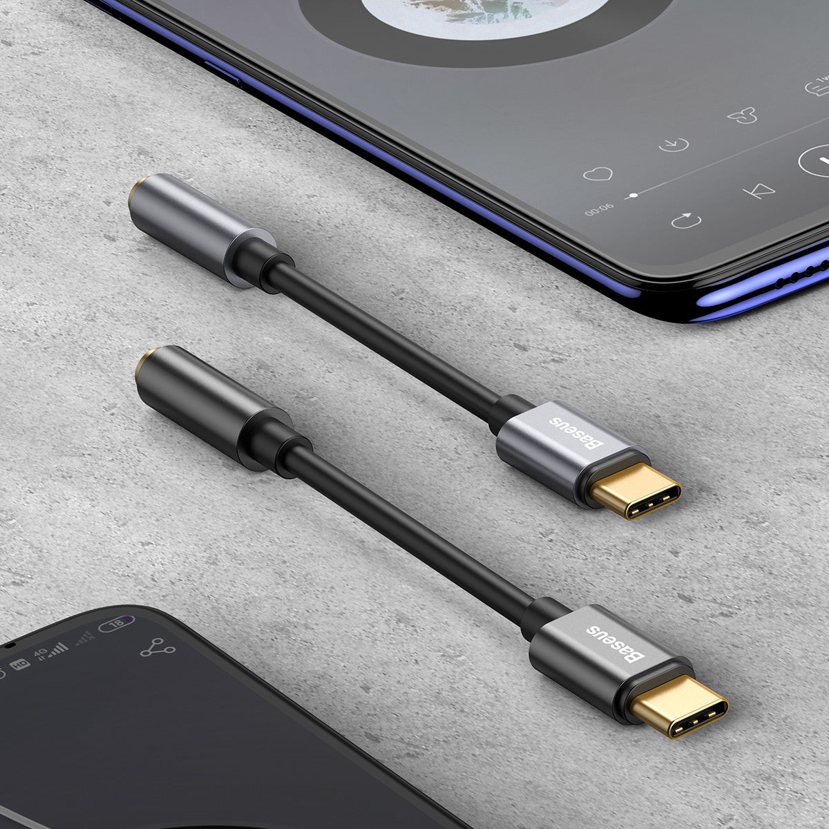 Adapter Baseus L54 do słuchawek USB-C / mini jack 3.5mm DAC 24 bit 48 KHz