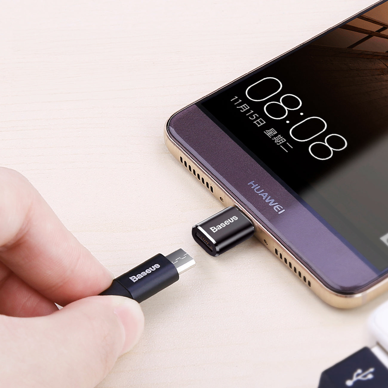 Adapter Baseus Mini przejściówka z micro USB na USB-C