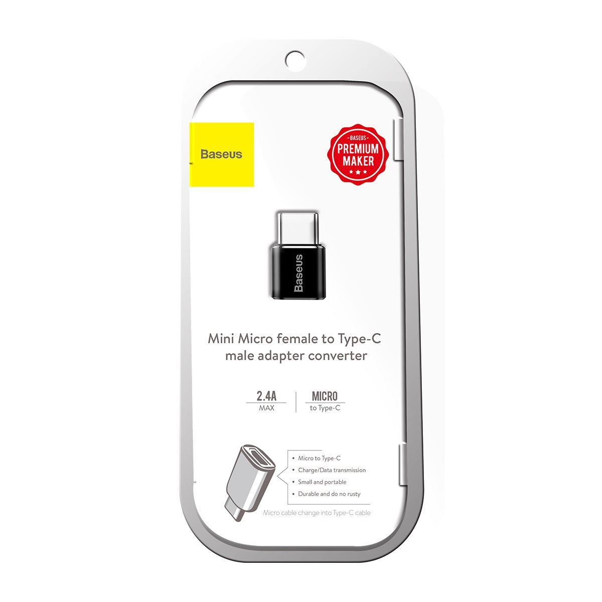 Adapter Baseus Mini przejściówka z micro USB na USB-C