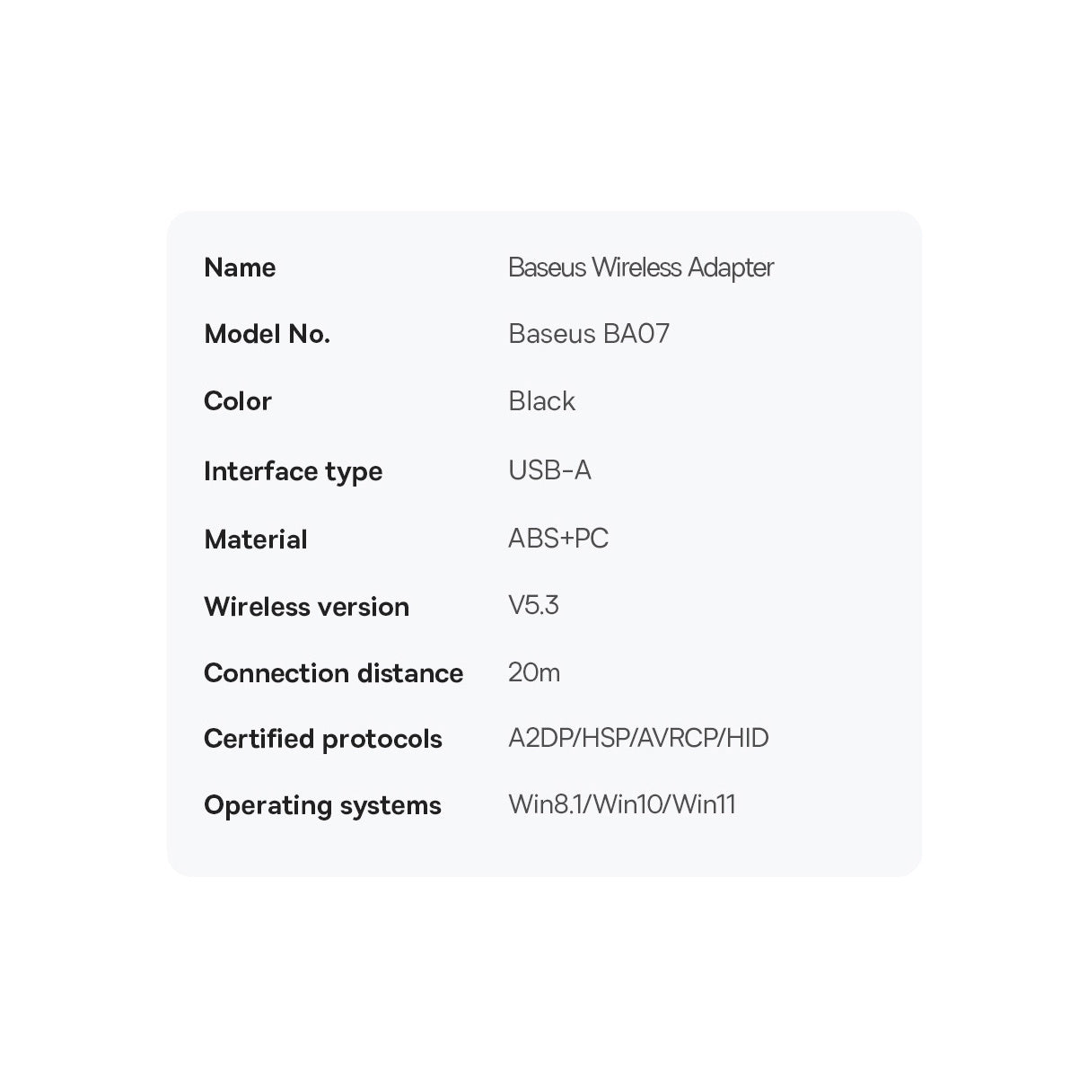 Adapter Bluetooth USB Baseus BA07