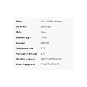 Adapter Bluetooth USB Baseus BA07