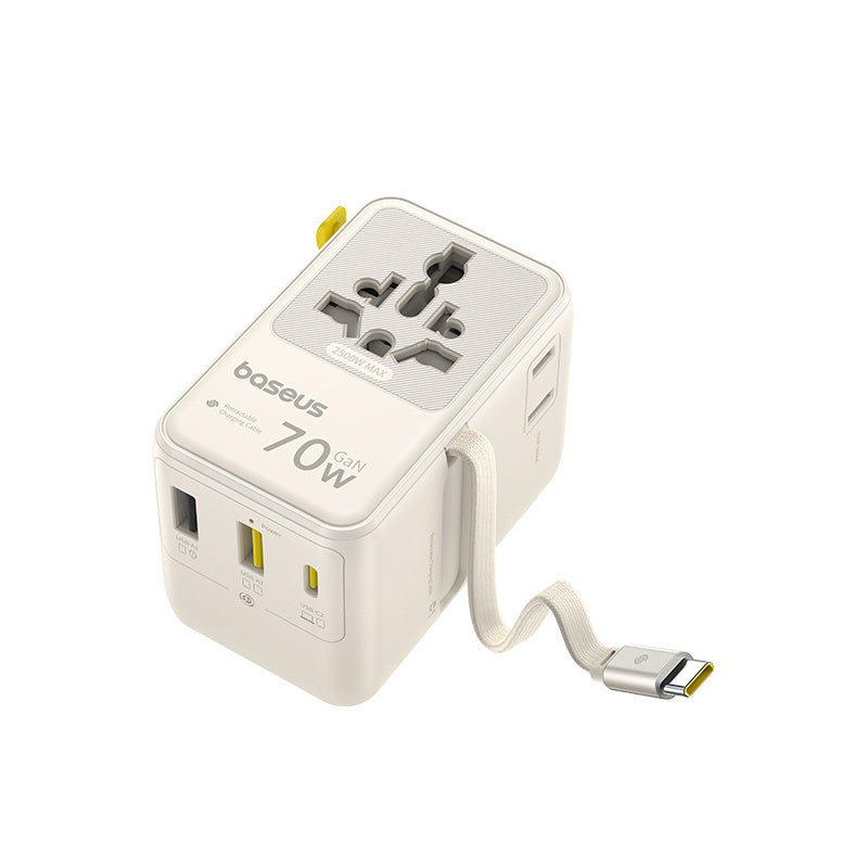Baseus EnerCore CG11 Adapter podróżny 70W 6w1 ze zwijanym kablem USB-C