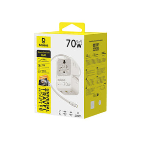 Baseus EnerCore CG11 Adapter podróżny 70W 6w1 ze zwijanym kablem USB-C