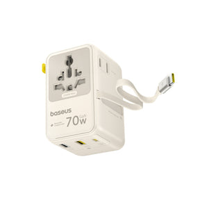Baseus EnerCore CG11 Adapter podróżny 70W 6w1 ze zwijanym kablem USB-C