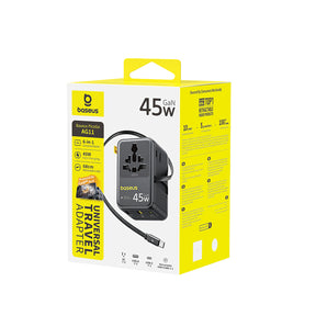 Adapter podróżny Baseus PicoGo AG11 45W 6w1 ze zwijanym kablem USB-C