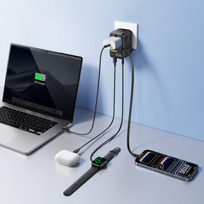 Adapter podróżny Baseus PicoGo AG11 45W 6w1 ze zwijanym kablem USB-C