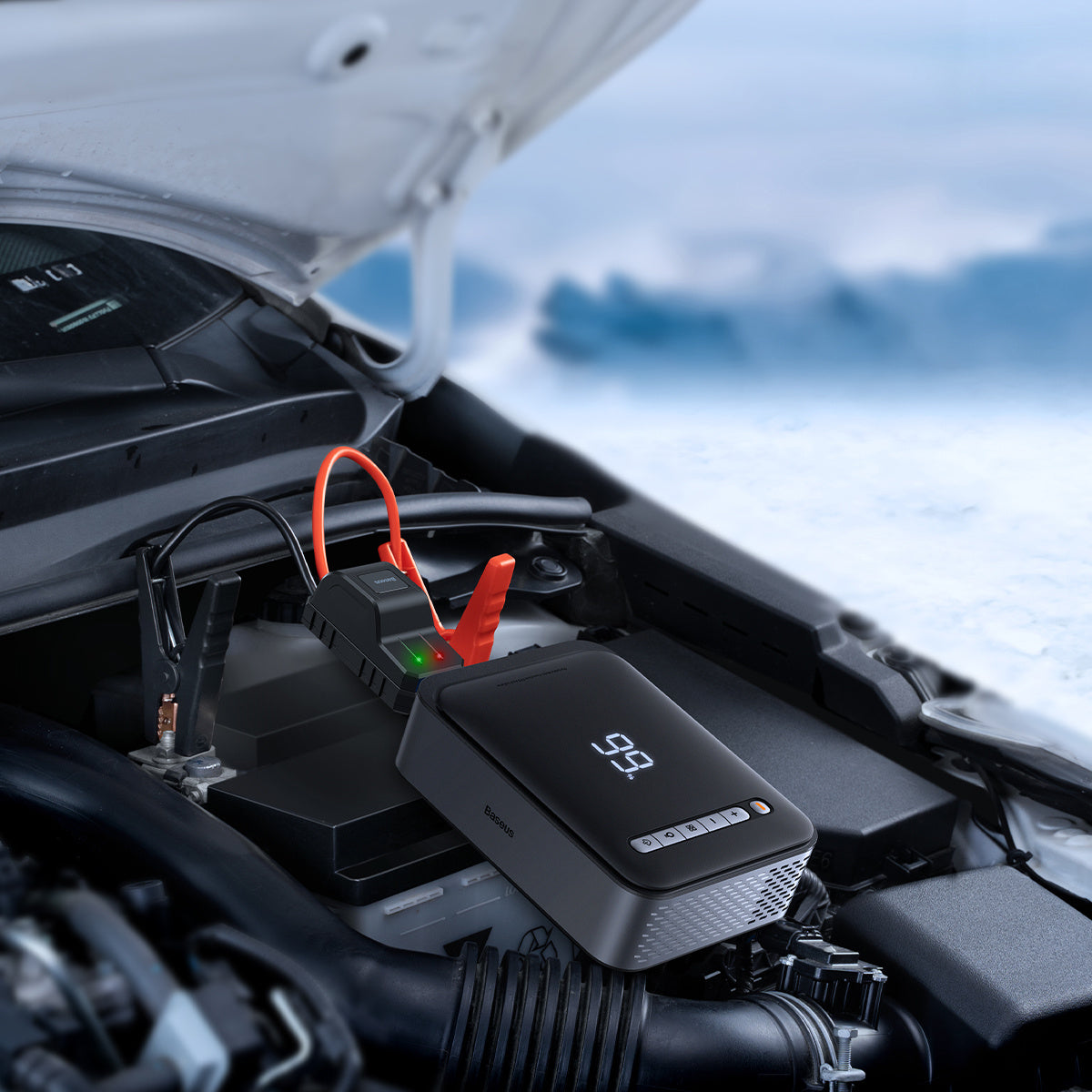 Baseus 2w1 Jump Starter 8000mAh (1000A/500A) / Kompresor do opon 5-150 PSI