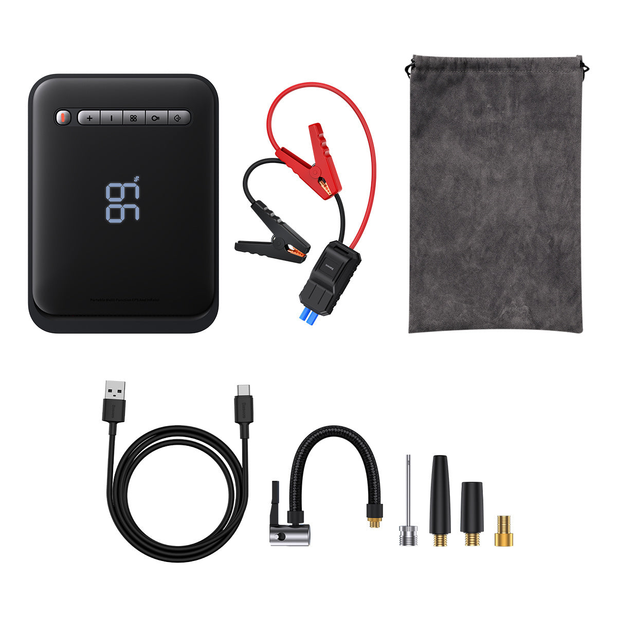 Baseus 2w1 Jump Starter 8000mAh (1000A/500A) / Kompresor do opon 5-150 PSI