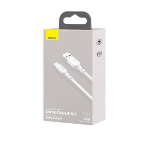 Baseus 2x kabel USB-A – USB-C szybkie ładowanie Quick Charge 40W 5A 1,5 m