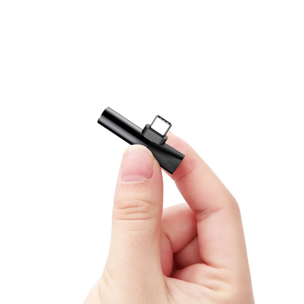 Baseus Audio Converter L41 adapter przejściówka ze złącza USB-C na port USB-C + gniazdo słuchawkowe 3,5 mm