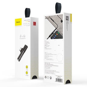 Baseus Audio Converter L41 adapter przejściówka ze złącza USB-C na port USB-C + gniazdo słuchawkowe 3,5 mm