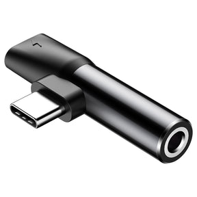 Baseus Audio Converter L41 adapter przejściówka ze złącza USB-C na port USB-C + gniazdo słuchawkowe 3,5 mm
