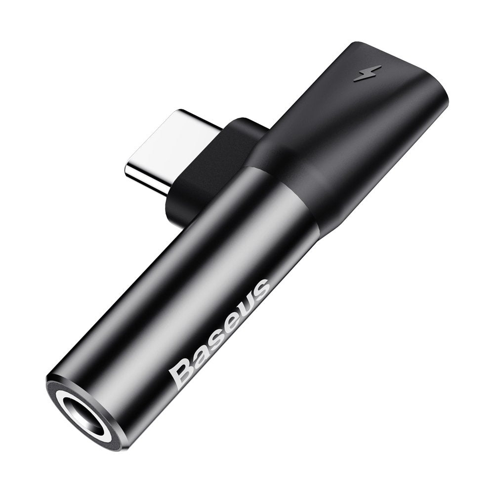 Baseus Audio Converter L41 adapter przejściówka ze złącza USB-C na port USB-C + gniazdo słuchawkowe 3,5 mm