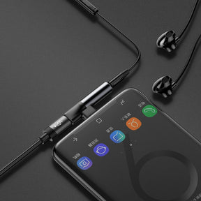 Baseus Audio Converter L41 adapter przejściówka ze złącza USB-C na port USB-C + gniazdo słuchawkowe 3,5 mm