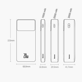 Baseus Bipow Powerbank z szybkim ładowaniem 20000mAh 20W (Overseas Edition) + kabel USB-A – Micro USB 0,25m