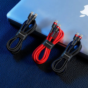 Baseus Cafule Cable wytrzymały nylonowy kabel przewód USB-C PD / USB-C PD PD2.0 60W 20V 3A QC3.0 2M