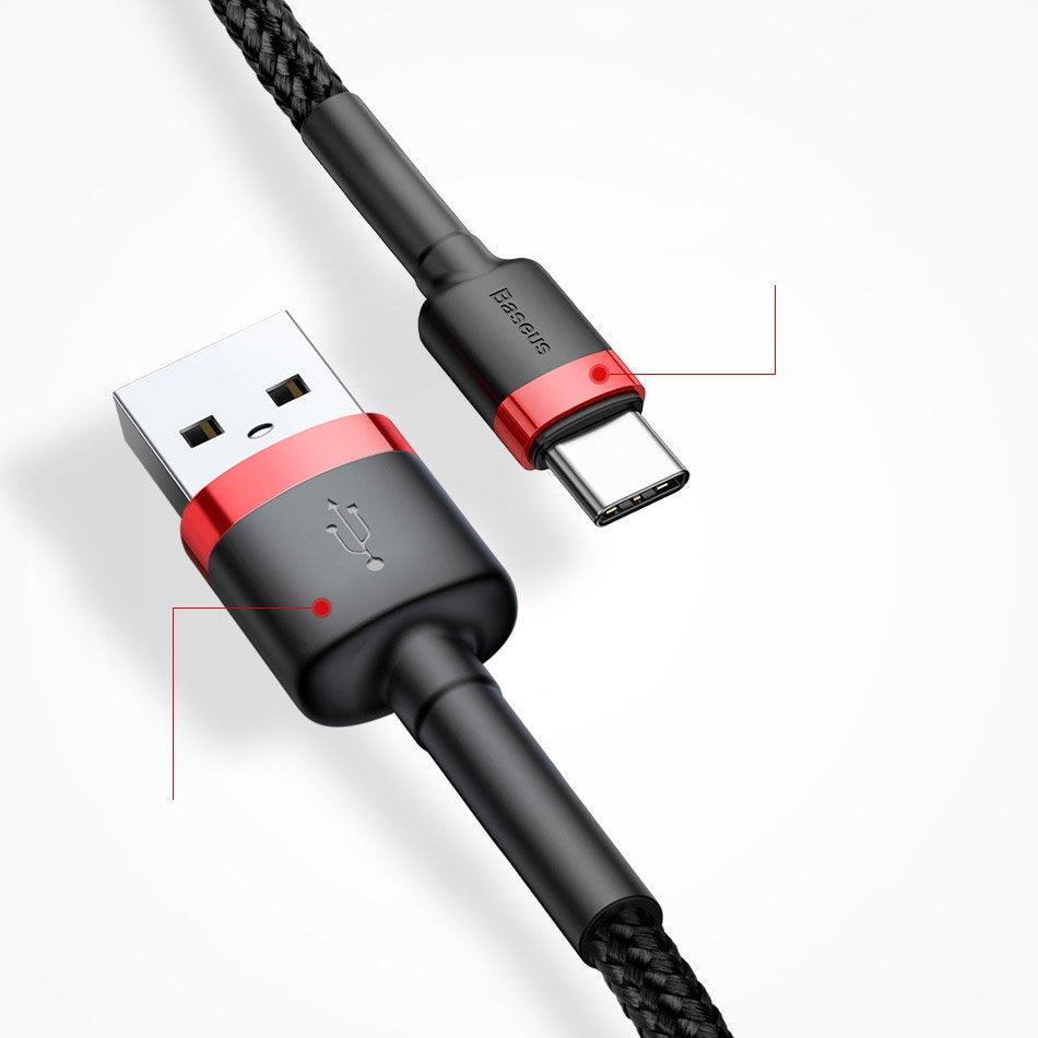 Baseus Cafule Cable wytrzymały nylonowy kabel przewód USB / USB-C QC3.0 2A 3M