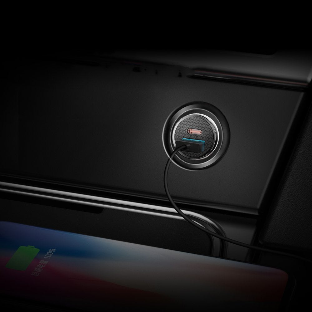 Baseus Circular PPS Ładowarka samochodowa USB-A + USB-C PD 3.0 QC 4.0 30W
