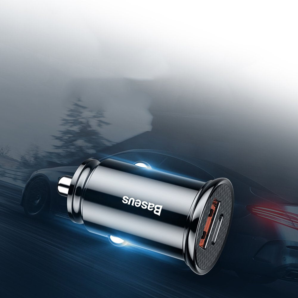 Baseus Circular PPS Ładowarka samochodowa USB-A + USB-C PD 3.0 QC 4.0 30W